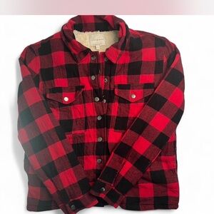 Lucky Brand Red and Black Checkered Jacket